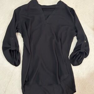 Elegant Black V-Neck Women's Top